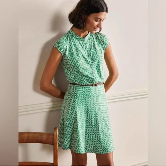 Boden Easy Jersey Green Shirt Dress - 8P - Picture 3 of 16